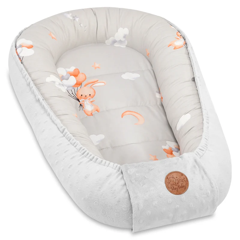 Babynest Nestchen Baby 90x50 cm - Babynestchen Neugeborene Babynest für Kinderbett Vielseitiges tragbar Nest Kuschelnest Zubehör für Babybett