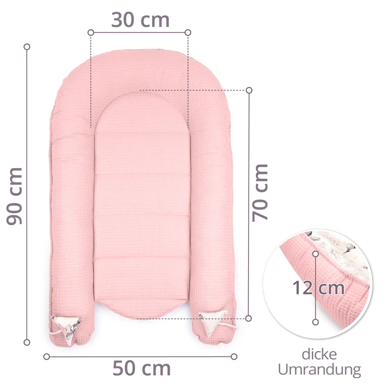 Babynest Neugeborene 90x50 cm - Handmade Kokon zweiseitig