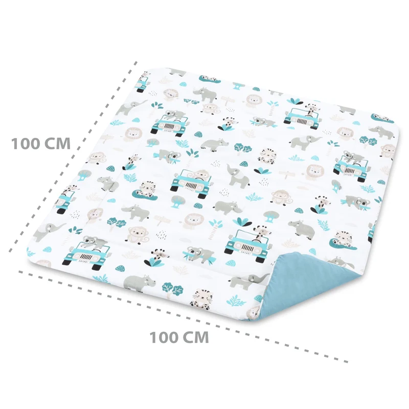 Krabbelmatte Baby Spielmatte Krabbeldecke 100x100 cm - Spieldecke Spielmatte und Bodenmatte für Kinder und Babies große Matte für Kinderzimmer und Laufgitter