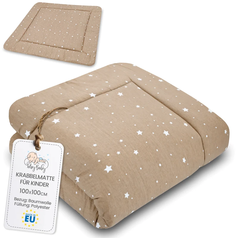 Krabbelmatte Baby Spielmatte Krabbeldecke 100x100 cm - Spieldecke Spielmatte und Bodenmatte für Kinder und Babies große Matte für Kinderzimmer und Laufgitter