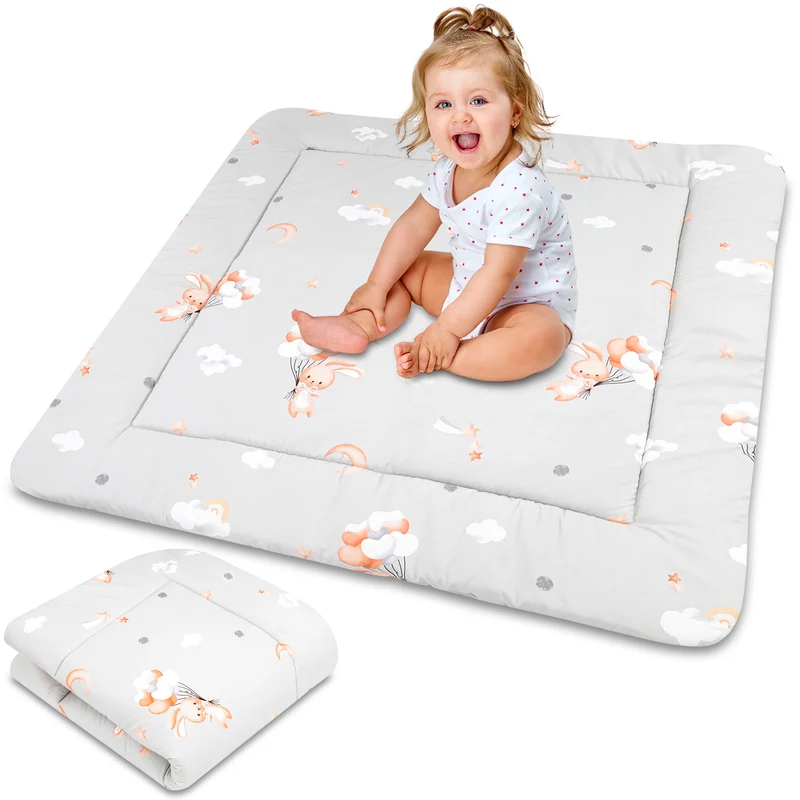 Krabbelmatte Baby Spielmatte Krabbeldecke 100x100 cm - Spieldecke Spielmatte und Bodenmatte für Kinder und Babies große Matte für Kinderzimmer und Laufgitter
