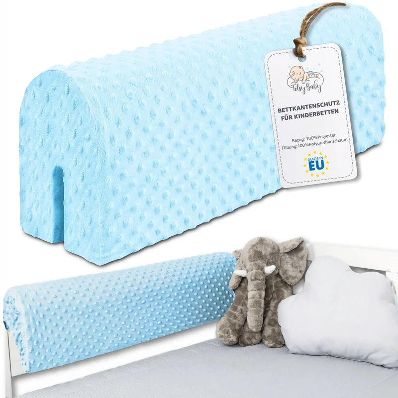 Bettkantenschutz für Kinderbetten - Schutz für Bettrahmen Rausfallschutz für Boxspringbett Bettgitter mit Bezug Kantenschutz Kinder Babybett