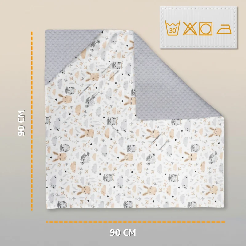 Einschlagdecke Babyschale Baby Decke 90x90 cm - Fußsack Blanket für Kinderwagen und Autositz Ganzjahres für Neugeborenen und Kleinkinder Einschlagsdecken für 3 und 5 Punkt Gurt Minky Oeko-Tex