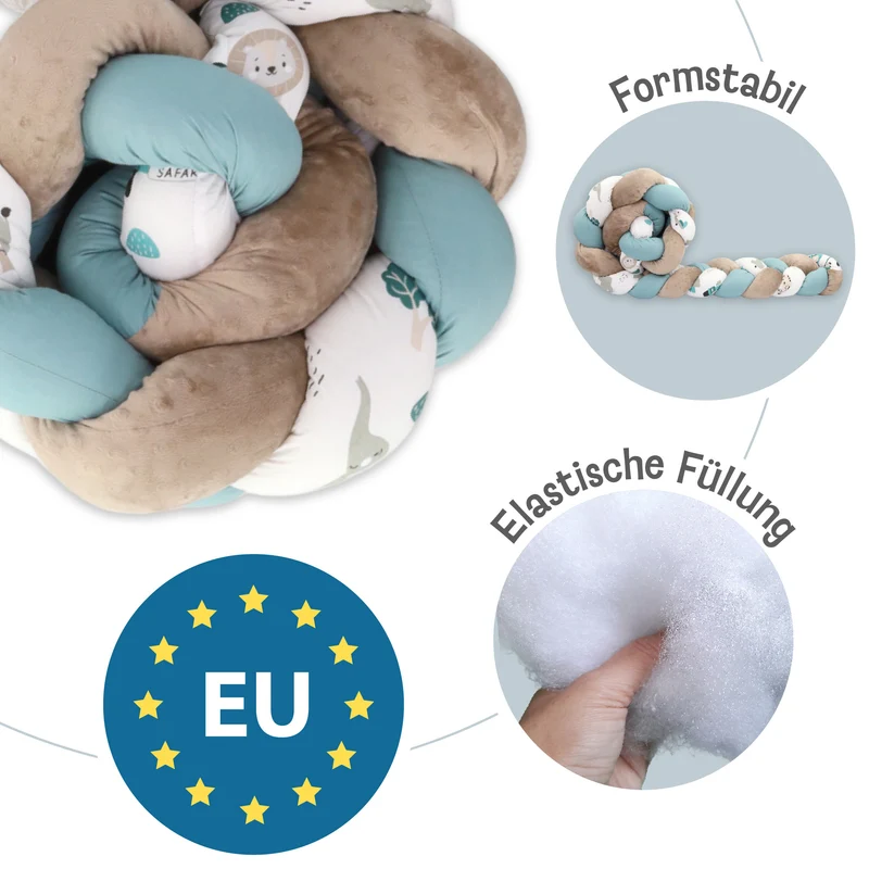 Deko Kuschelkissen Kinder - Dekokissen Kinderzimmer Flauschig Zierkissen Geflochten