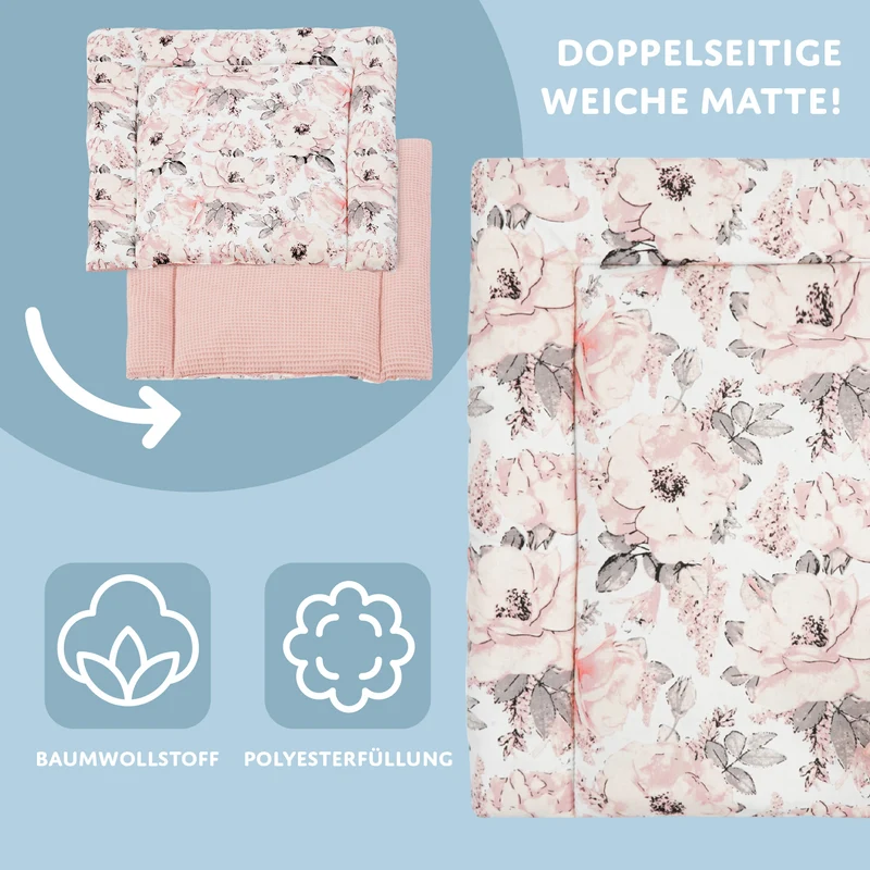 Wickelauflage Wickelunterlage 75x72 cm - Weich und waschbar Wickelunterlage für Babys Wickelmatte für Wickeltisch Wickelkommode oder Waschmaschine