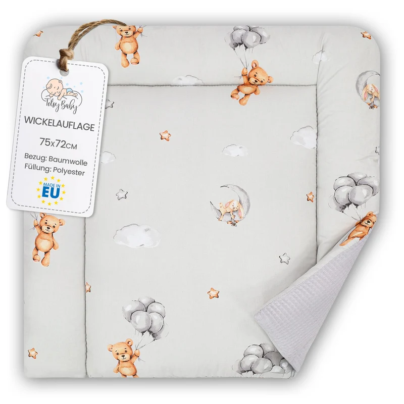 Wickelauflage Wickelunterlage 75x72 cm - Weich und waschbar Wickelunterlage für Babys Wickelmatte für Wickeltisch Wickelkommode oder Waschmaschine