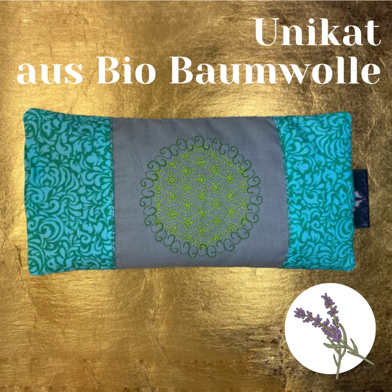 BioBaumwolle Augenkissen UNIKAT mit Amethyst & Lavendel (AK6)