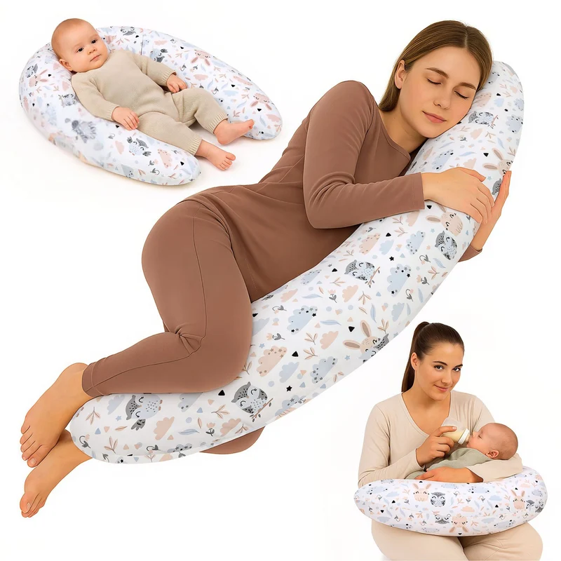 Stillkissen XXL Schwangerschaftskissen 190 cm - Pregnancy Pillow Body Pillow Seitenschläferkissen Schlafkissen Lagerungskissen Kissen mit Bezug
