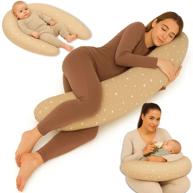 Stillkissen XXL Schwangerschaftskissen 190 cm - Pregnancy Pillow Body Pillow Seitenschläferkissen Schlafkissen Lagerungskissen Kissen mit Bezug