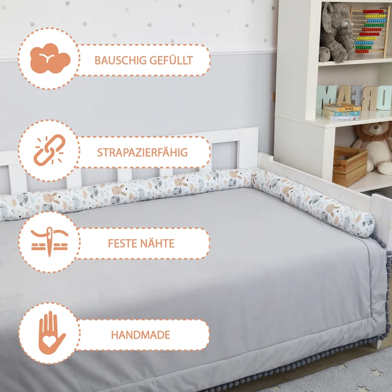 Bettschlange Seitenschläferkissen Body Pillow - Kopfkissen lang Bettrolle Schlafkissen Nackenrolle