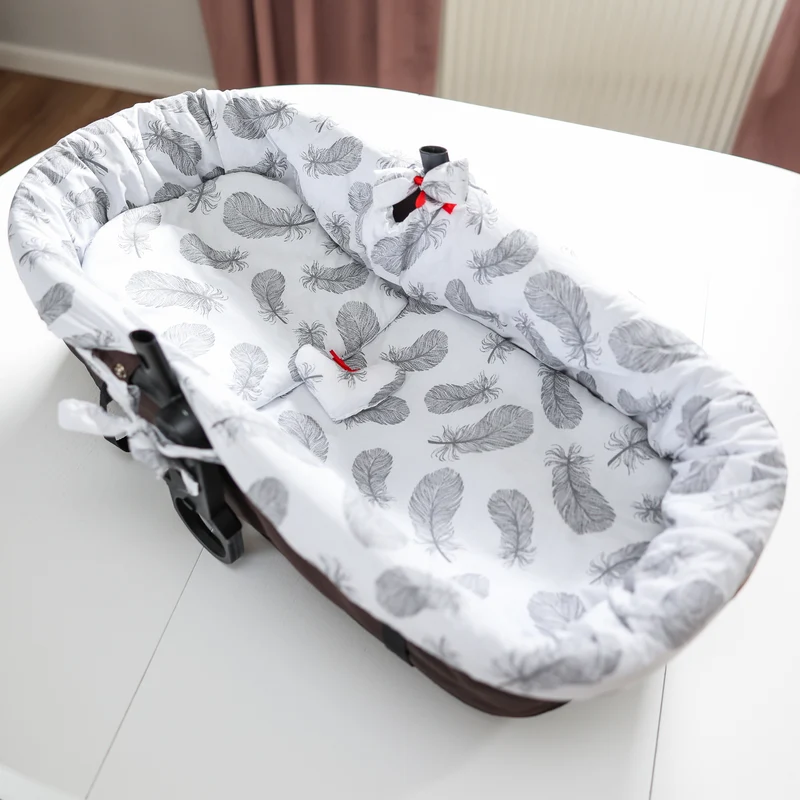 Stubenwagen Umrandung - Nestchen für Kinderwagen und Buggy Babybett Zubehör für Babywanne Einlage Kinderwagenzubehör