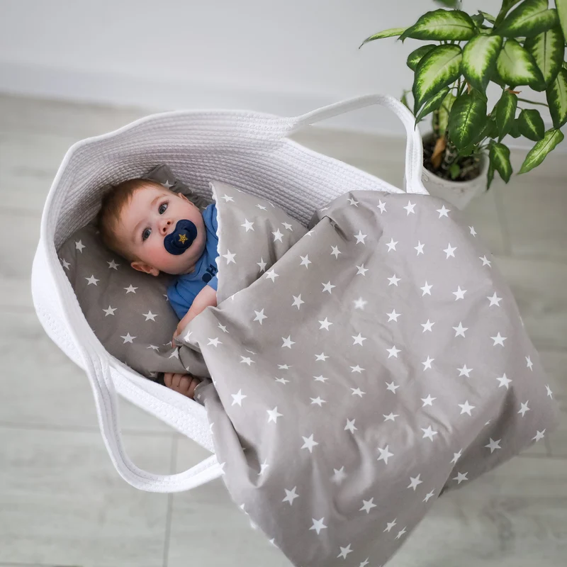 Babydecke Kuscheldecke Baby Kinderwagen Decke Kinderdecke - Blanket mit Kissen Babydecken Kinderwagendecke und Erstausstattung für Neugeborene und Kinder