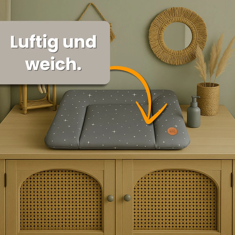 Wickelauflage Wickelunterlage abwaschbar und wasserdicht - Wickelmatte zum Auflegen auf Wickeltisch Wickelaufsatz Wickelkommode oder Waschmaschine
