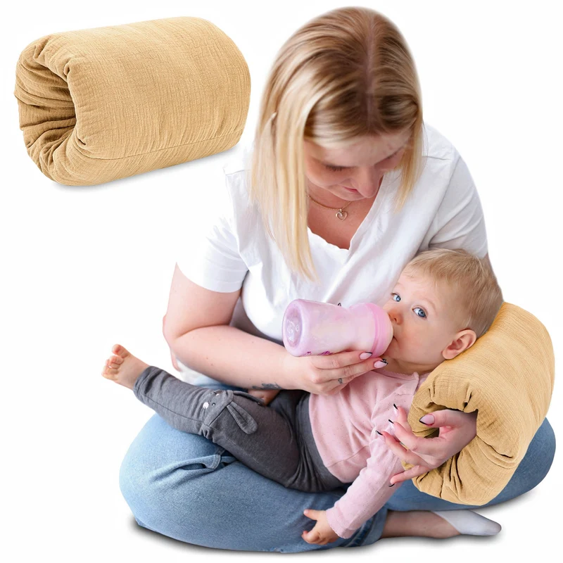 Stillkissen klein Breastfeeding und Nursing Pillow für unterwegs 25x20 cm - Stillmuff Armkissen und Lagerungskissen Baby Arm Still Kissen aus weicher Baumwolle