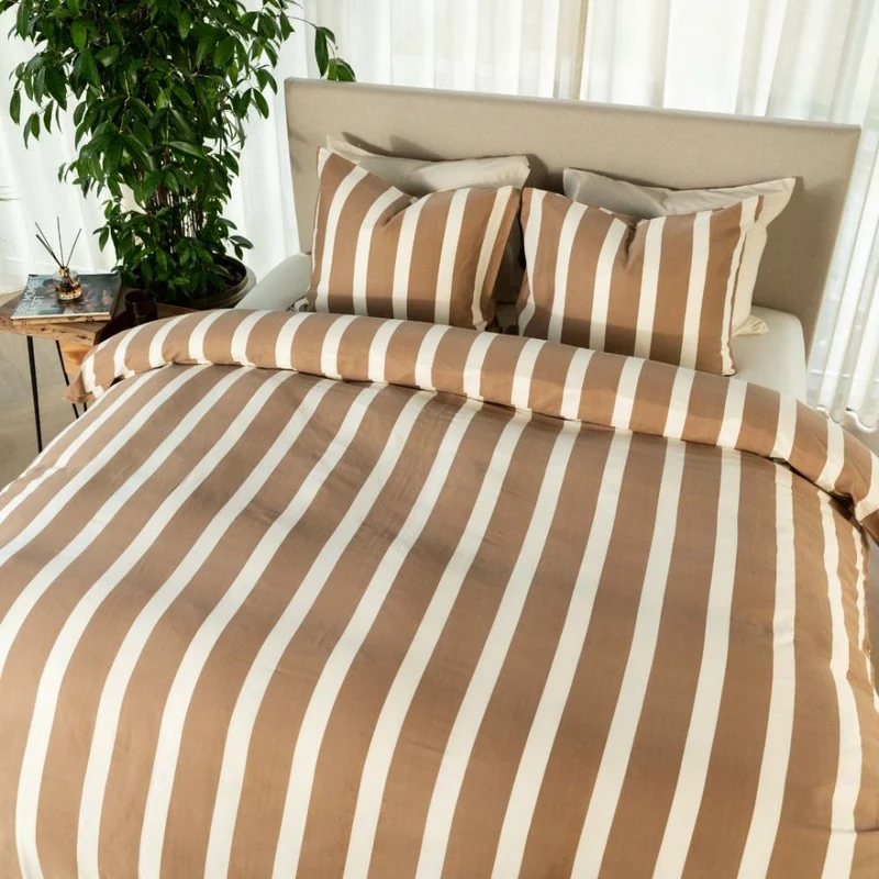 Kayori Bettbezug Dasshu Baumwollsatin – Taupe