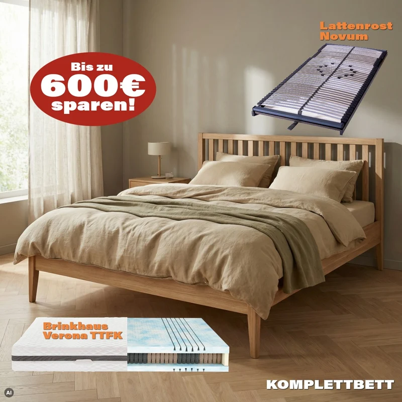 Komplettbett „Zaira Design Charme“ + Brinkhaus Verona TTFK + Lattenrost
