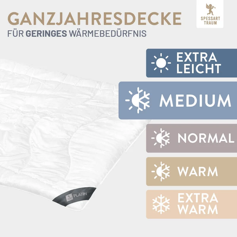 Kaschmirbettdecke Platin, reiner feinster Kaschmir Flaum (superentrgrannt), 100 % Kaschmir