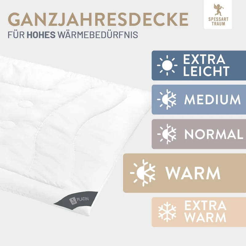 Kaschmirbettdecke Platin, reiner feinster Kaschmir Flaum (superentrgrannt), 100 % Kaschmir