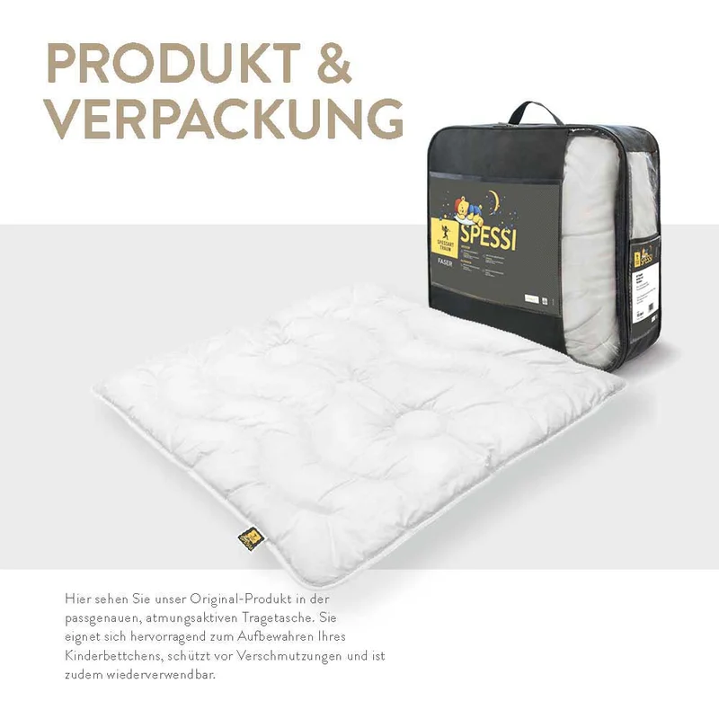 Ganzjahres Faserkinderwagendecke Spessi, hochbauschiger Faserflaum / 100 % Polyester, mit Punktsteppung