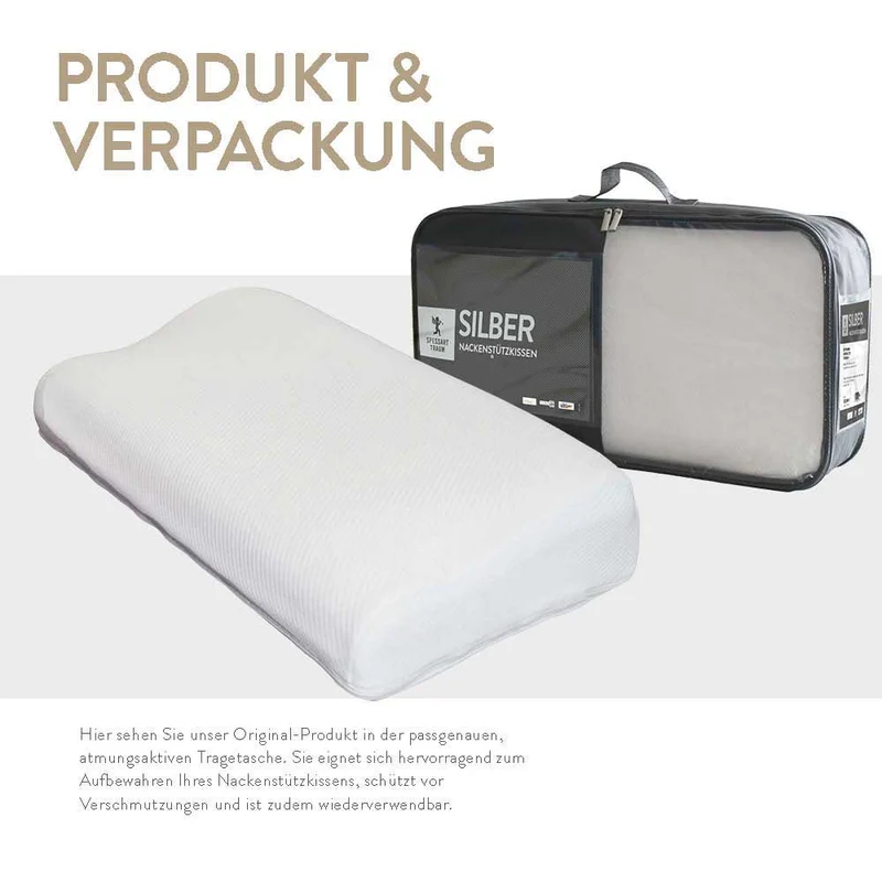 Visco Nackenstützkissen Silber, Visco-Comfortschaum RG 50
