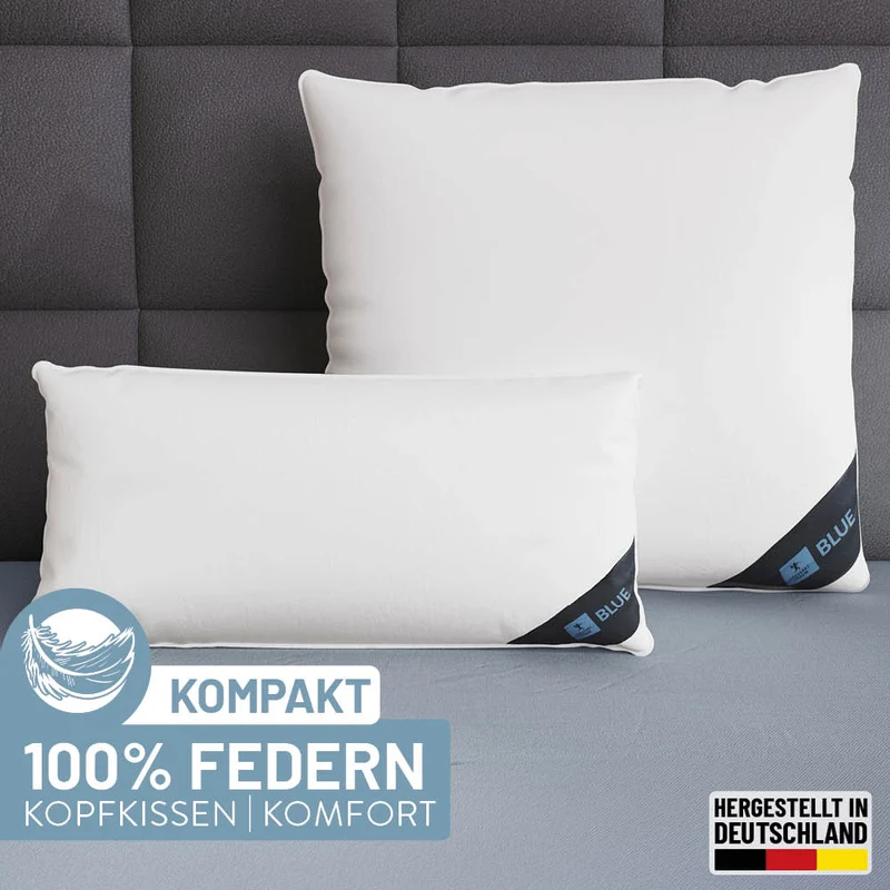 Federnkissen Blue, 100 % Federn