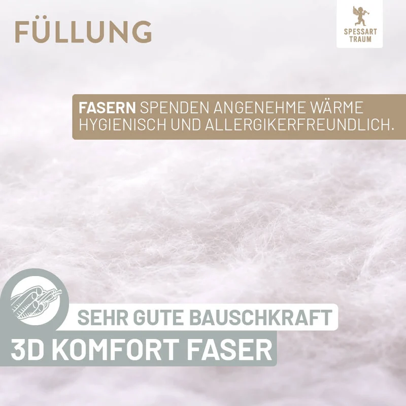 Faser Steppbettdecke Silber, 100 % hochwertige 3D-Hohlfaser