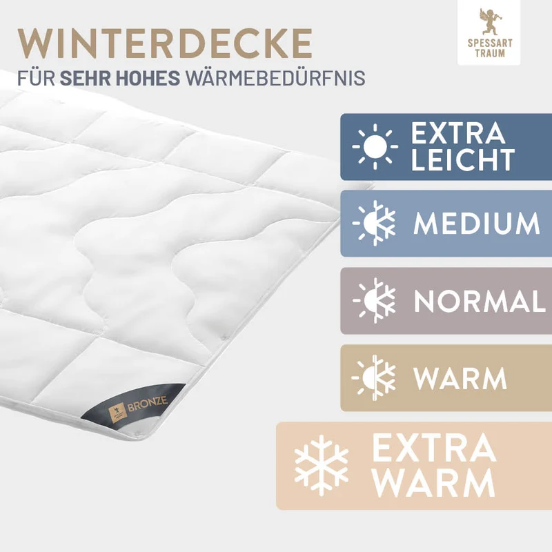 Faser Steppbettdecke Bronze, 100 % hochwertiges Faservlies
