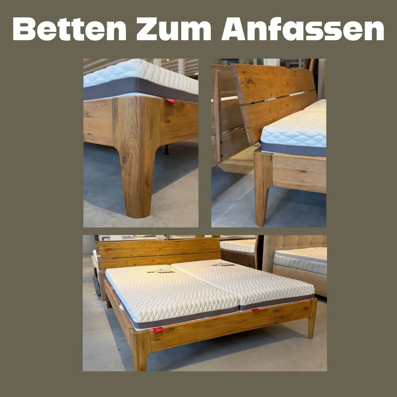 Oak Holzbett - Massivholz Charme, Modernes Design-Holzbett