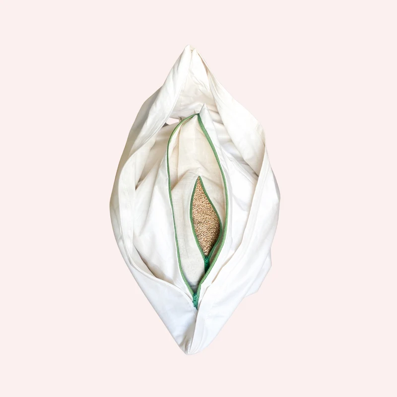 Kopfkissen mit Hirse 60x40cm Creme