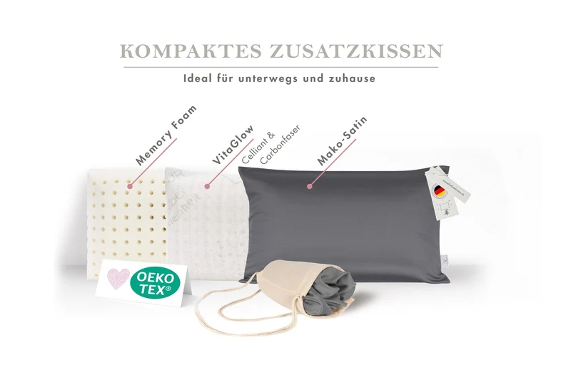 Memory-Foam-Reisekissen 24 × 44 × 11 cm – ergonomisch für Reise, Auto & Flugzeug