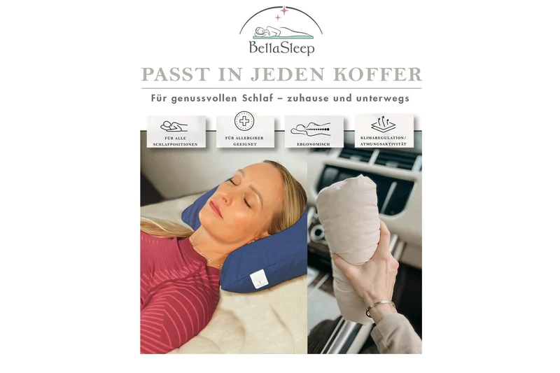 Memory-Foam-Reisekissen 24 × 44 × 11 cm – ergonomisch für Reise, Auto & Flugzeug