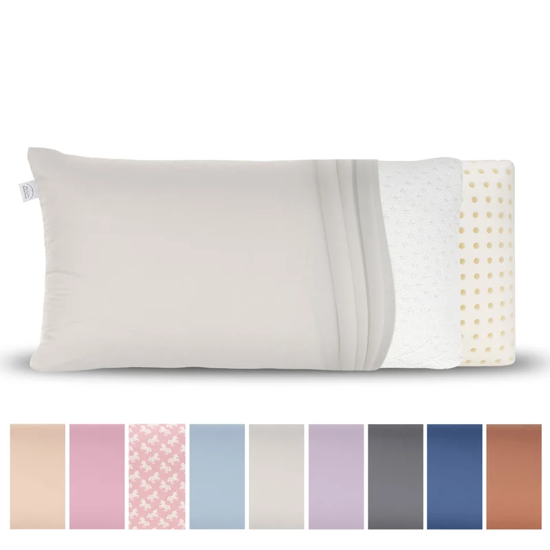Reisekissen-Bezug 24 × 44 cm aus 100 % Baumwolle (Mako-Satin)