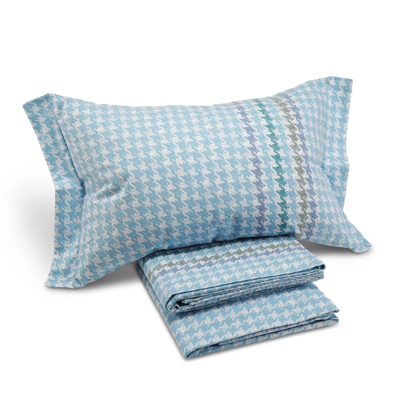 Completo Lenzuola in Flanella Checks Caleffi Geometrico