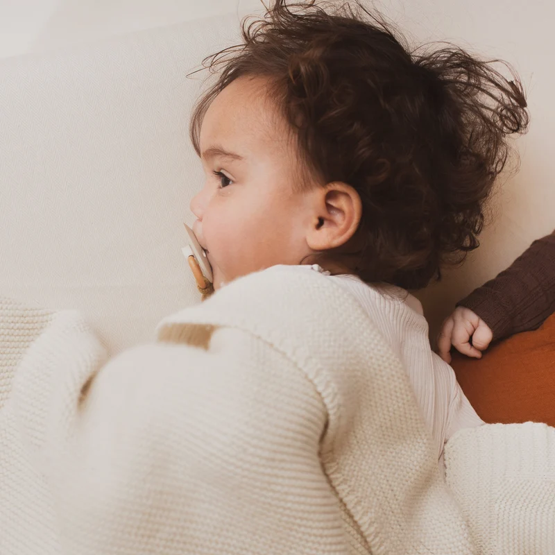 Bio-Schurwolle Baby-Strickdecke - murmunto