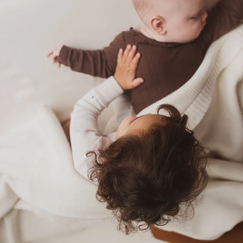 Bio-Schurwolle Baby-Strickdecke - murmunto