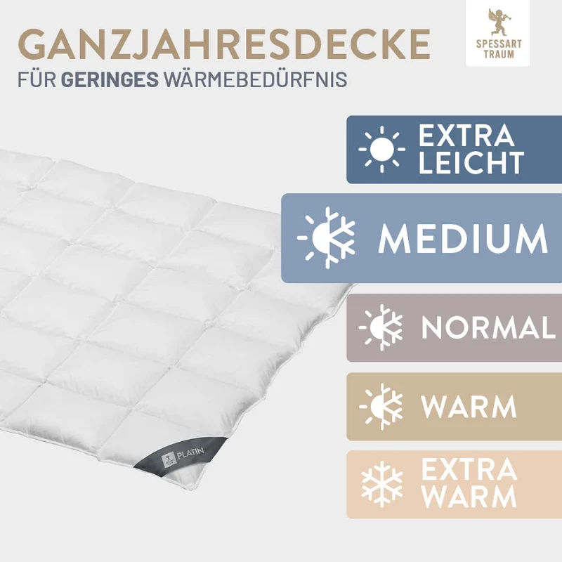 Gänsedaunenbettdecke Platin, 100 % Gänsedaunen