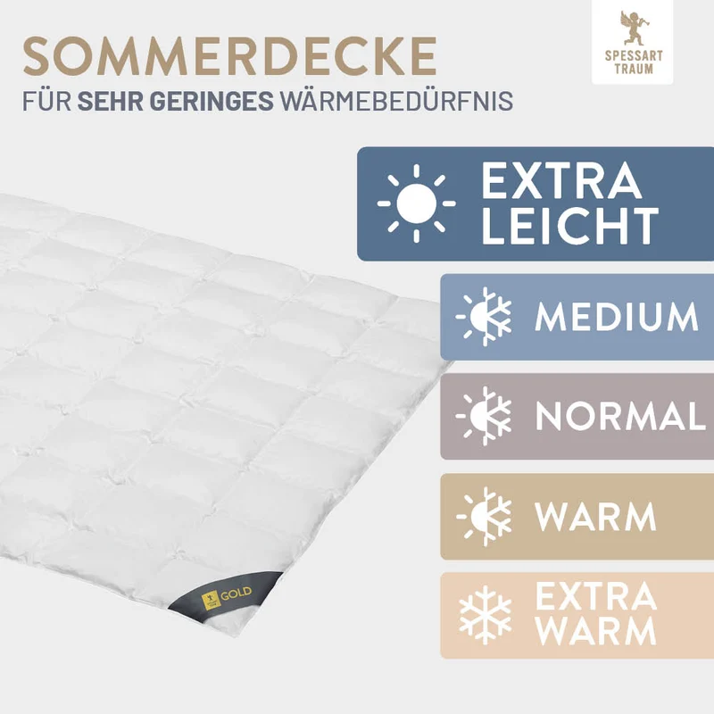 Gänsedaunenbettdecke Gold, 100 % Gänsedaunen
