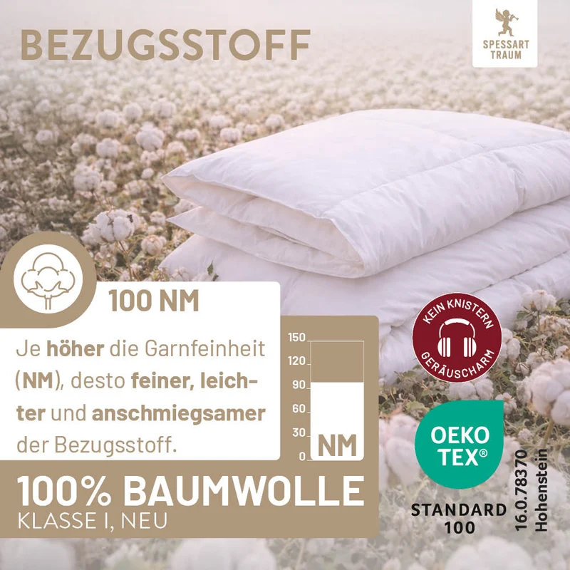 Daunenbettdecke Bronze, 90 % Daunen / 10 % Federn