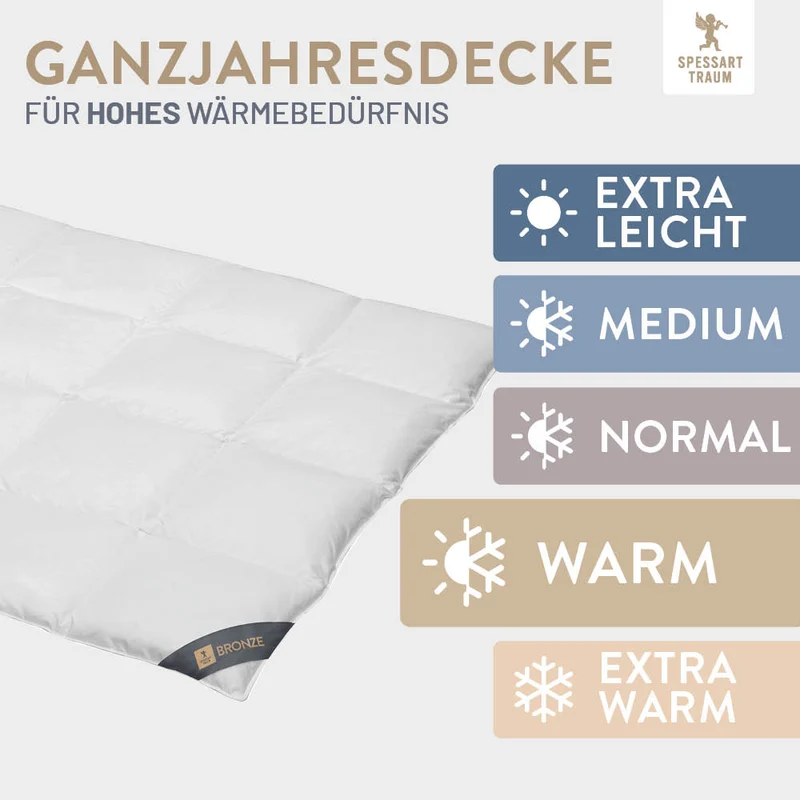 Daunenbettdecke Bronze, 90 % Daunen / 10 % Federn