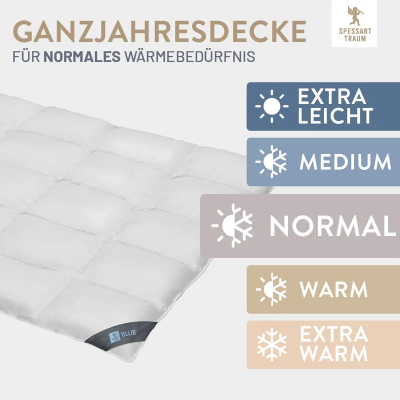 Daunenbettdecke Blue, 60 % Daunen / 40 % Federn