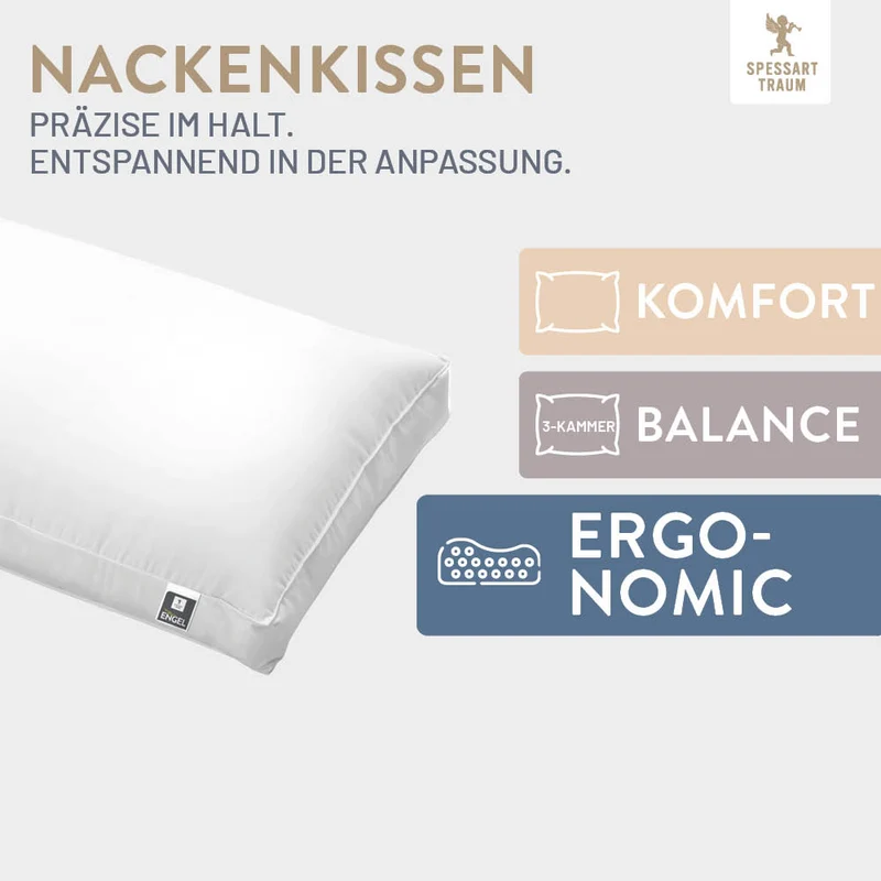 Gänsedaunen Nackenstützkissen Mein Engel, 90 % Gänsedaunen / 10 % Gänsefedern (Außen)