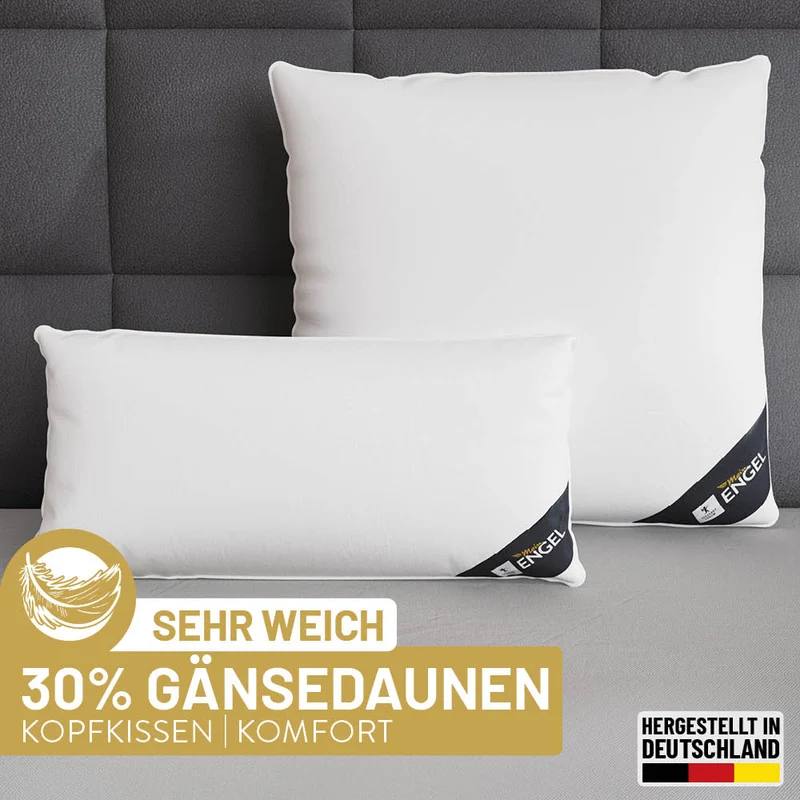 Gänsefedern- und Gänsedaunenkissen Mein Engel, 30 % Gänsedaunen / 70 % Gänsefedern