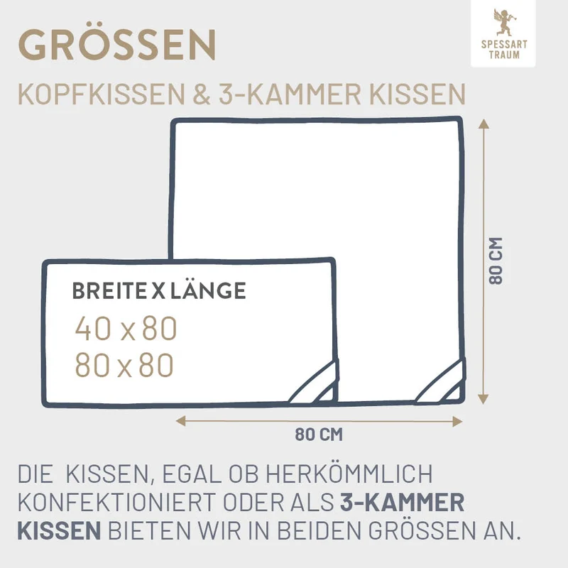 Daunenkissen Wildente, 60 % Daunen / 40 % Federn