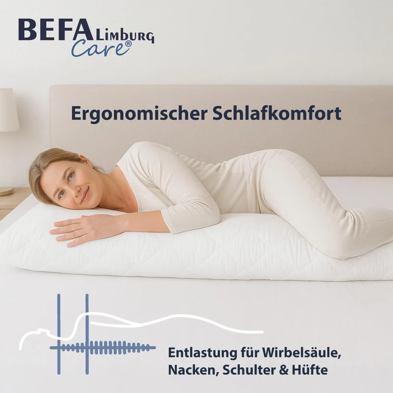 Seitenschläferkissen 40x145 / Schwangerschaftskissen / Extra Fest