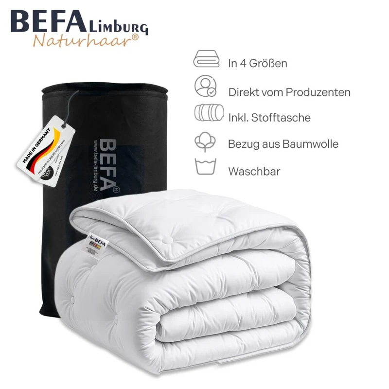 Kamelhaar Bettdecke - 100% Kamelhaarfüllung, Duo Winterdecke