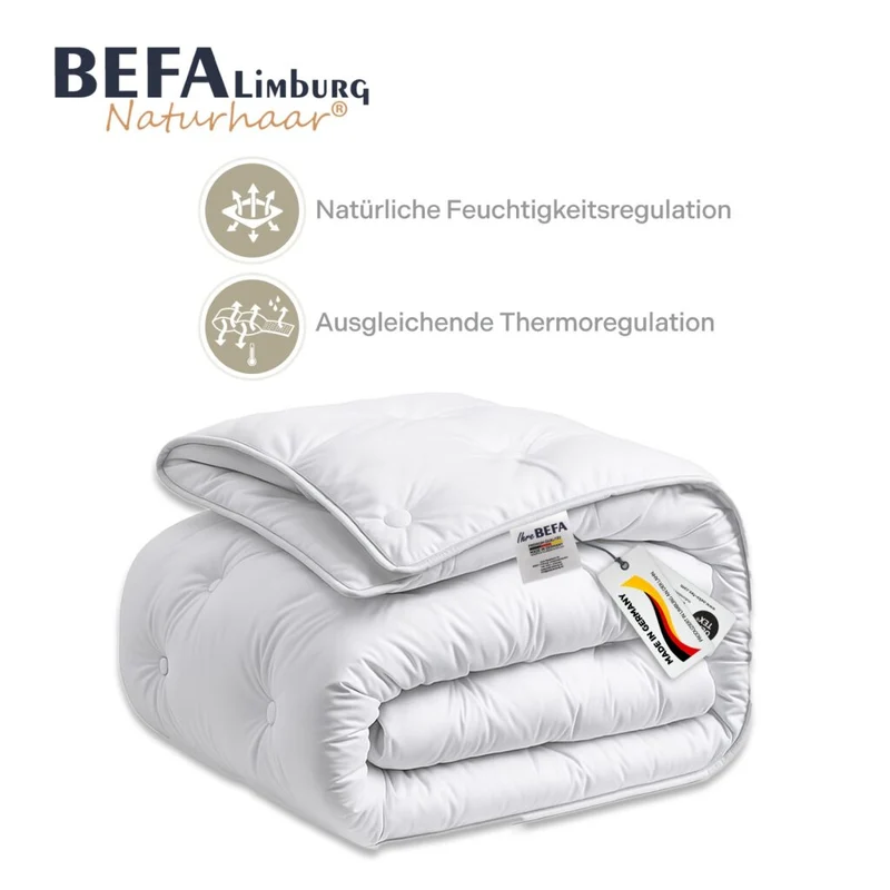 Kamelhaar Bettdecke - 100% Kamelhaarfüllung, Ganzjahr