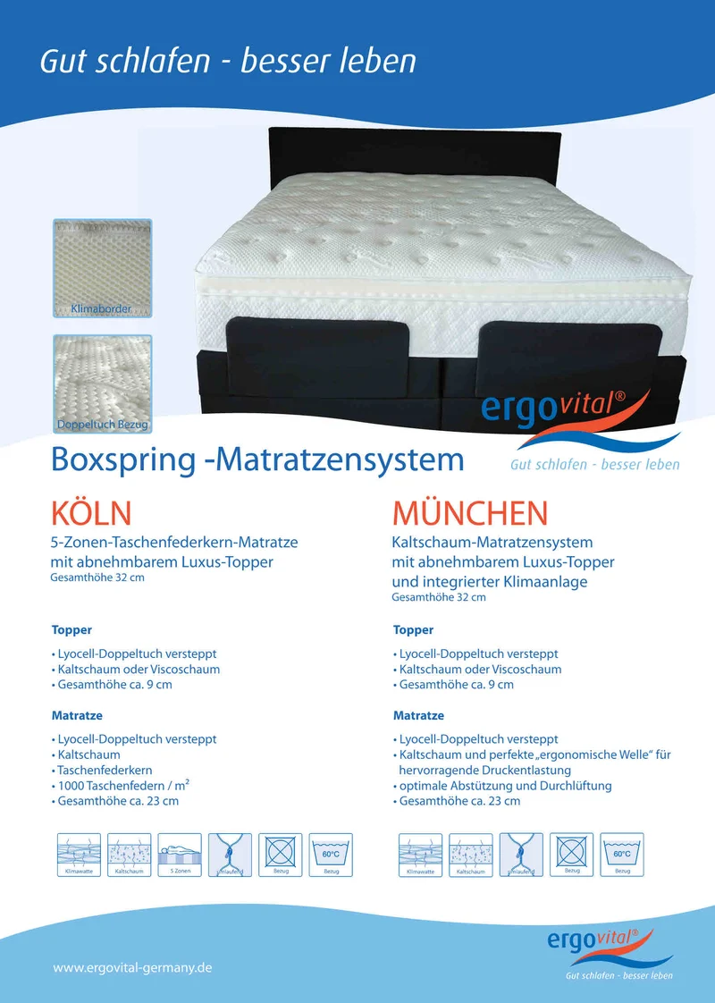 Boxspring Matratze ergovital münchen