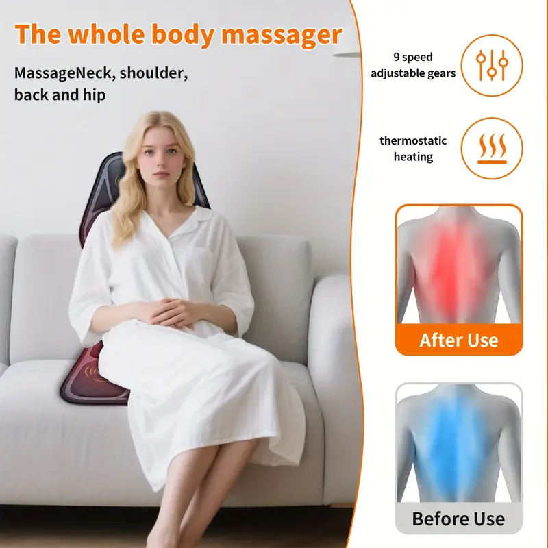 RelaxMax™ – Ergonomisches Stuhlkissen mit Vollmassage und wohltuender Wärme