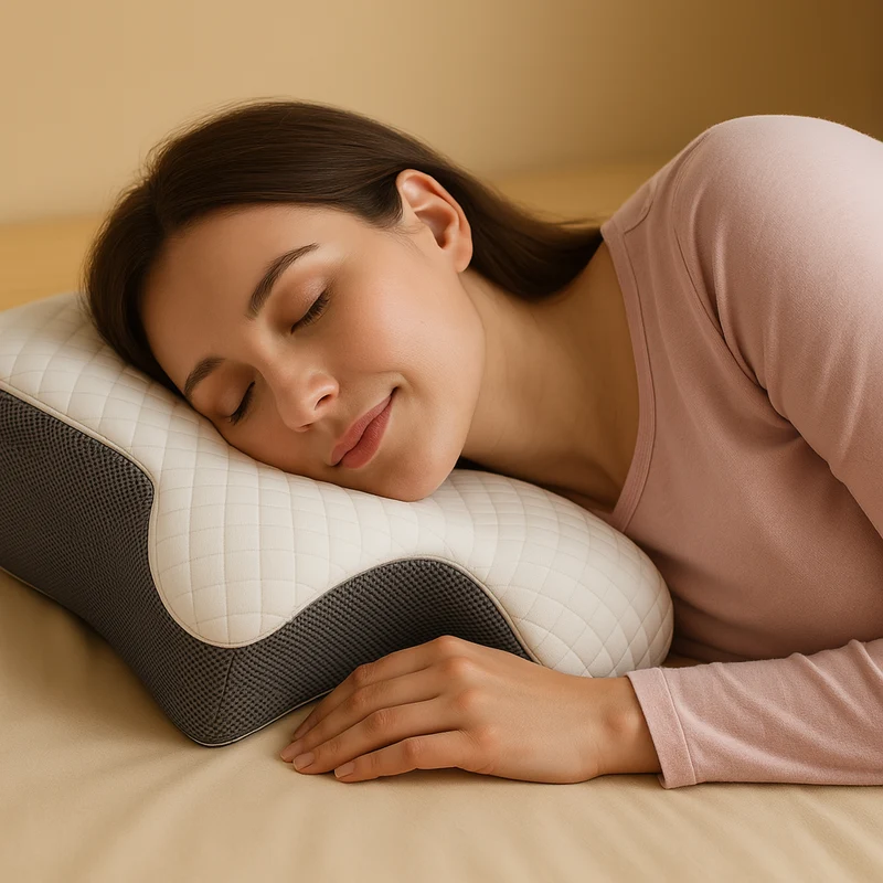 Alignova™ – 2-in-1 ergonomisches Nackenkissen mit Memory-Schaum