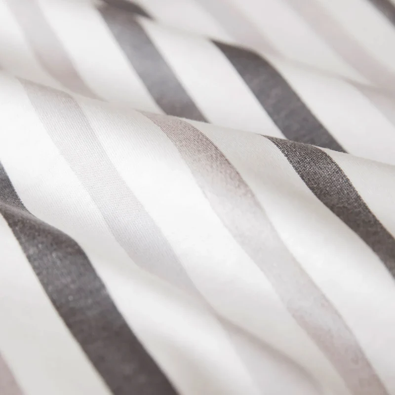 Bettwäsche Interlock Jersey Waterstripe Natur mit Streifenmuster 135 x 200 cm